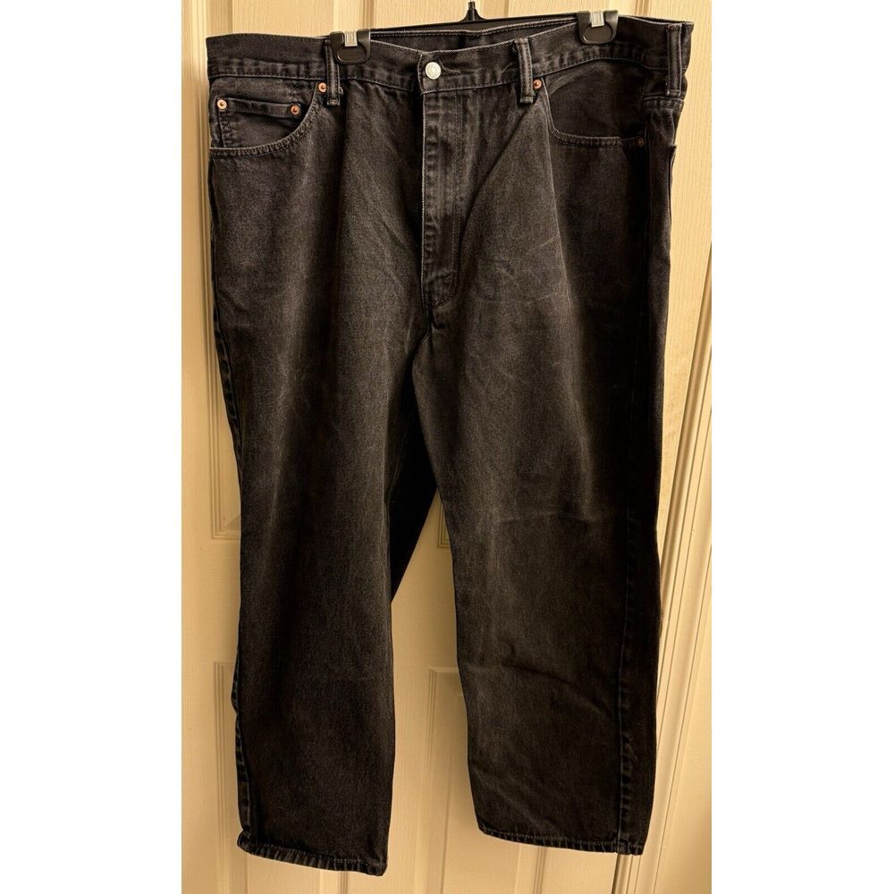 Vintage 1990's Levi's 550's Wide Legged Black Denim Jeans 44x30 140 Year Stamp
